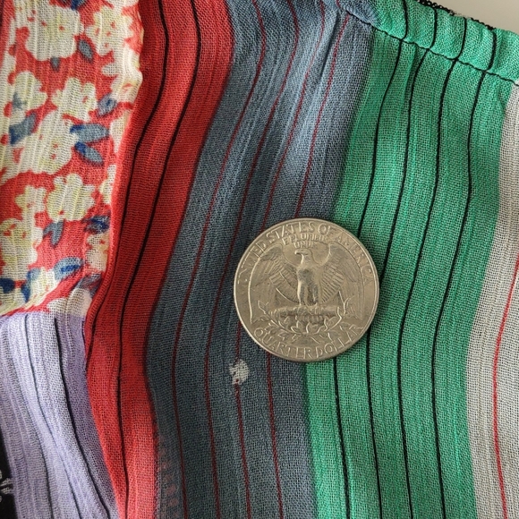 ‼️ SOLD ‼️ Sasha Fabiani Sz M-L Patchwork style Mesh/Chiffon Vest Side pockets - Picture 5 of 16